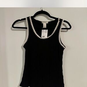 H&M Black Tank Top with White Trim